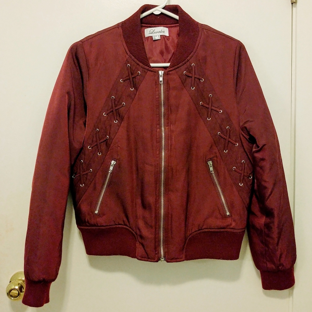 Luvalot Bomber Jacket with Criss Cross Design